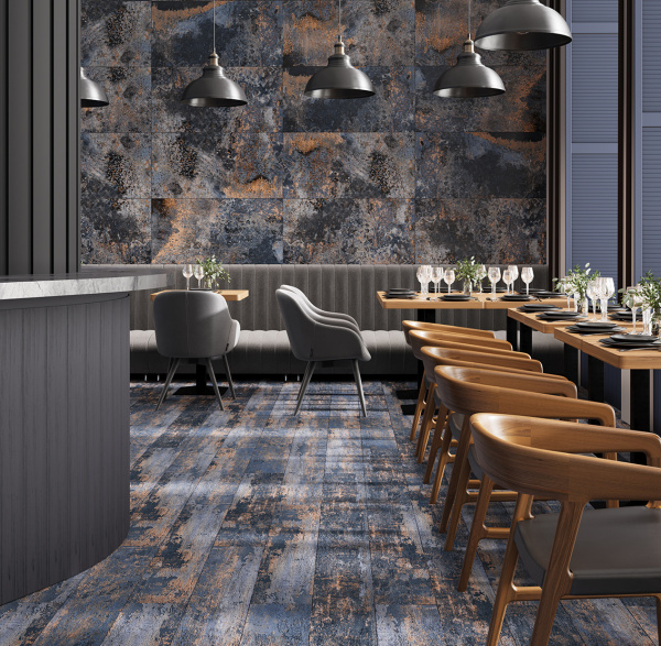 Керамогранит Savoy Rust Cobalt 20x120 Carving (5 шт.в уп)